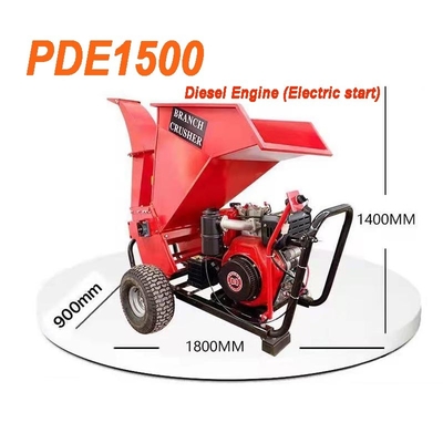 15HP Home Using Wood Chip Shredder Small Branch Cutter Diesel Engine