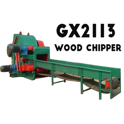 Big Log Waste Wood Chipper Shredder With 6 Meter Auto Feeding Conveyor