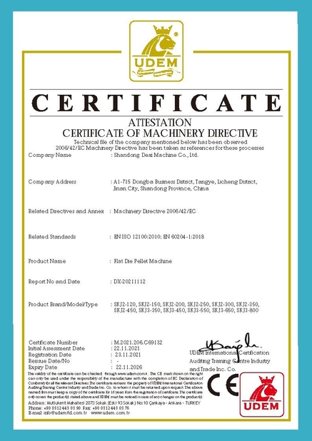 China Shandong Dexi Machine Co., Ltd. Certification